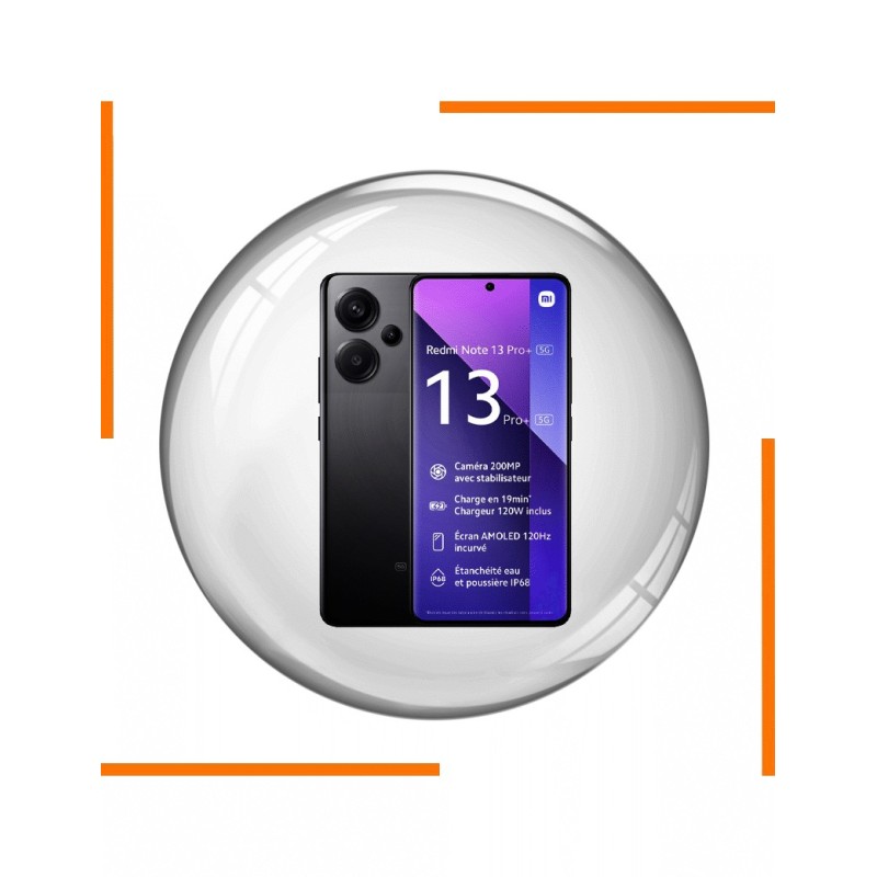 SMARTPHONE XIAOMI REDMI NOTE 13 PRO+ 5G 8GO 256GO BLACK à bas prix